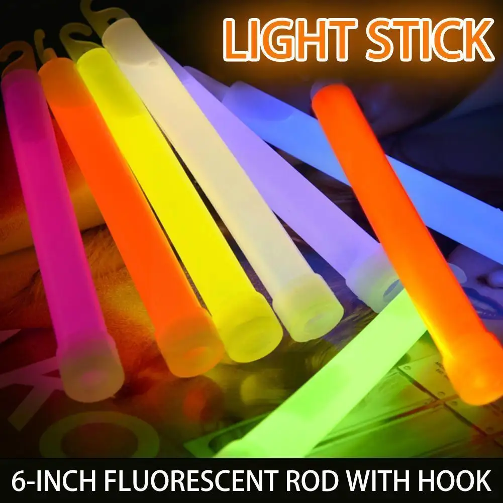 

6 Inch Multicolor Glow Stick Chemical Light Stick Camping Decor Emergency Supplies Chemical Clubs Fluorescent Party Toy V6m8