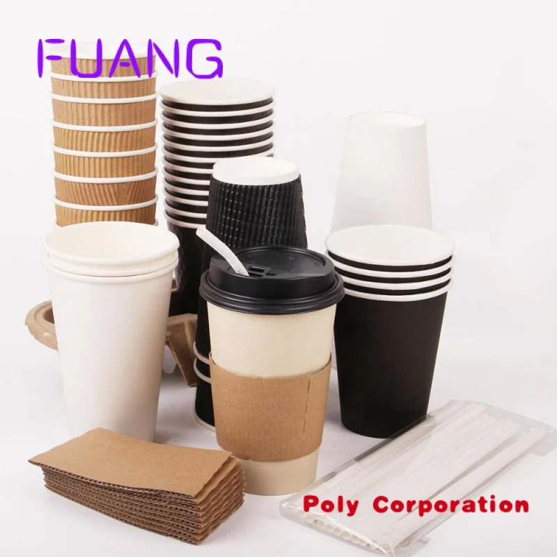 Hot selling disposable food grade paper tea coffee cup vasos de paper takeaway containers