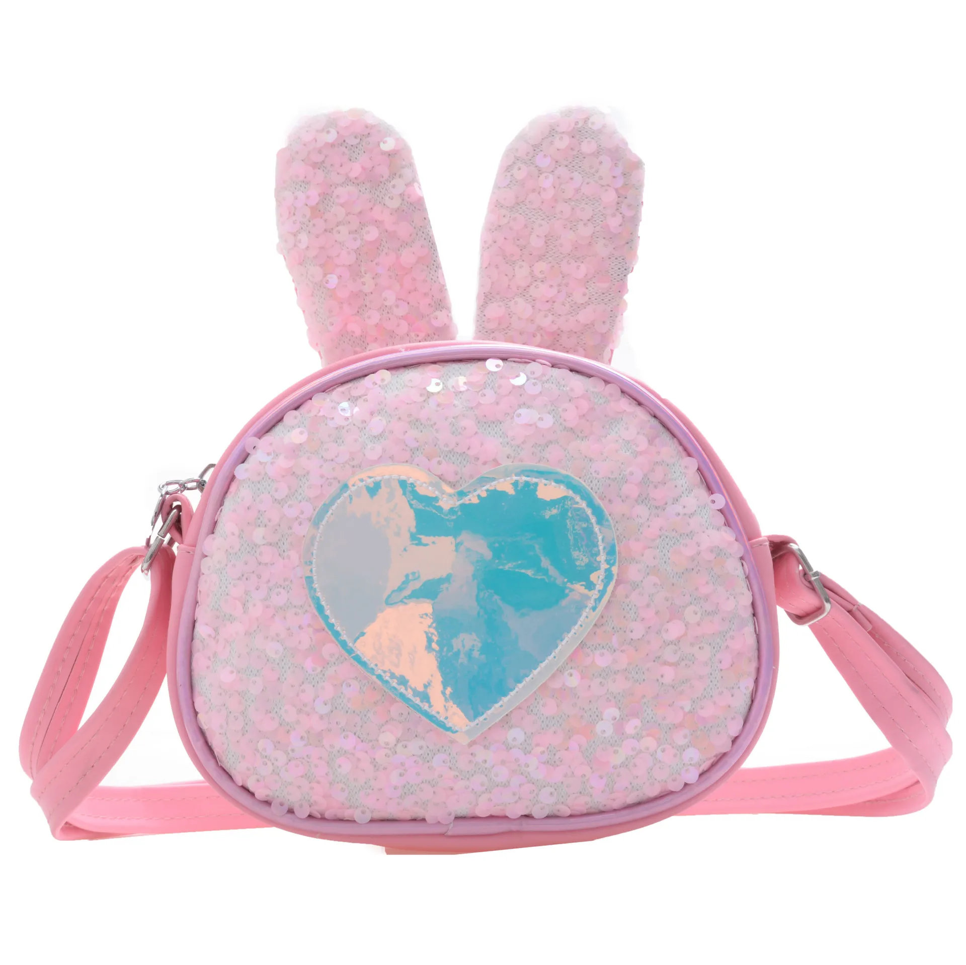 

Korean cute children's bag Girl cartoon bunny sequin shoulder bag women love messenger bag coin purse bag