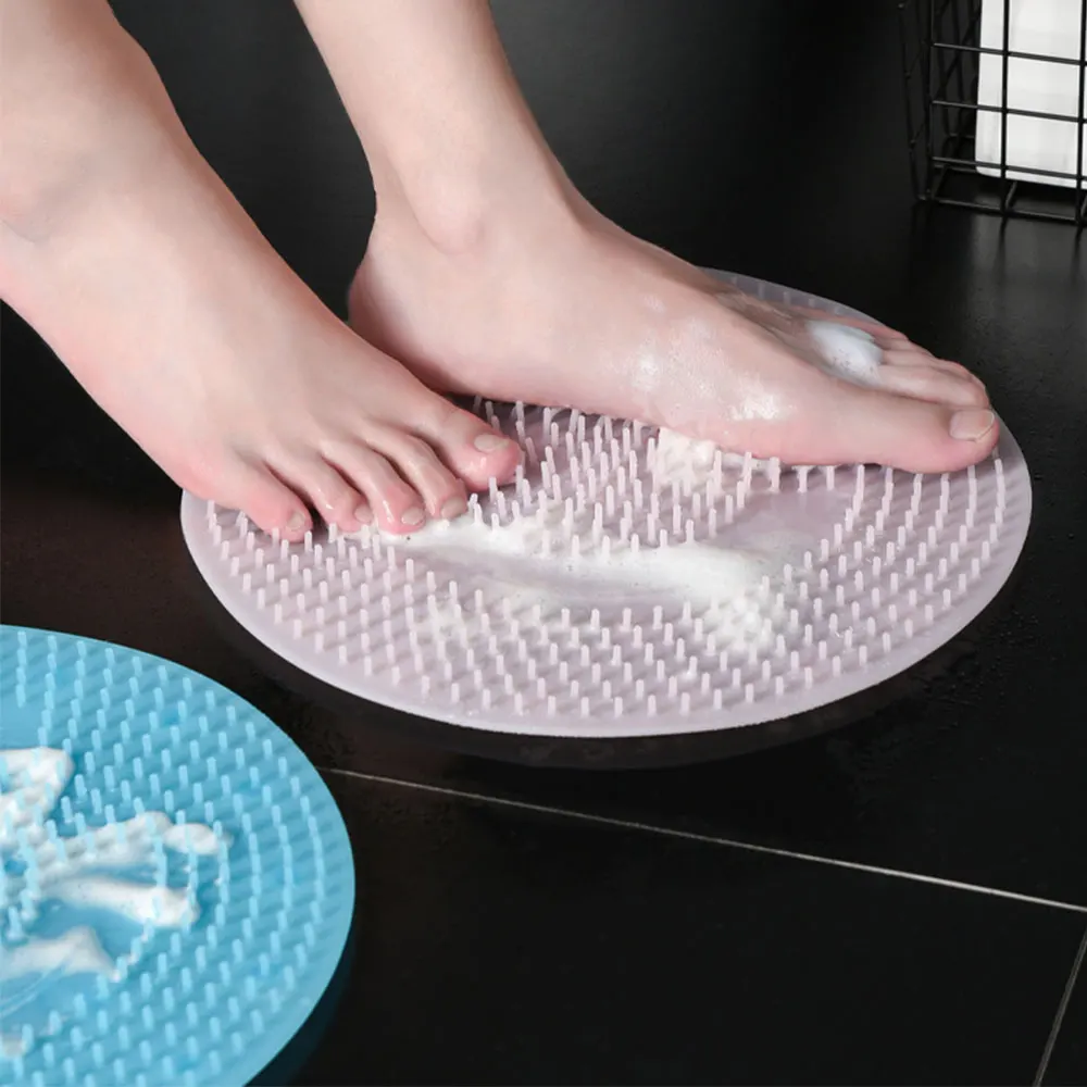 

Bathroom Silicone Suction Cup Anti-slip Board Lazy Foot Washing Brush Massage Foot Exfoliating Artifact Bath Tub Mat