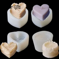 diy handmade scented candle mold candle making 3d heart shape plastic acrylic mold love heart silicone mold cake chocolate mould