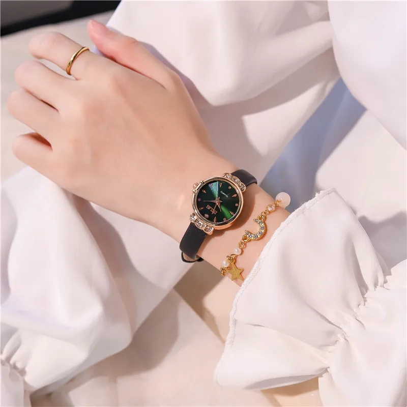 

Fashion Round Quartz Luxury Stainless Dial Casual Wrist Watches Leather Strap Fashionable Clock Waterproof Wristwatch for Women