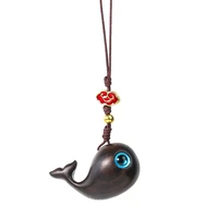 sandalwood cartoon whale keychain accessories blue eye handmade kawaii dolphin bag phone pendant key chain cute gift for kids