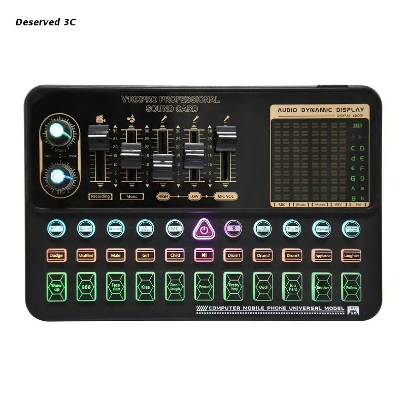 

R9CB External Multi-function Sound Card Bluetooth-compatible Sound Board Live Kits