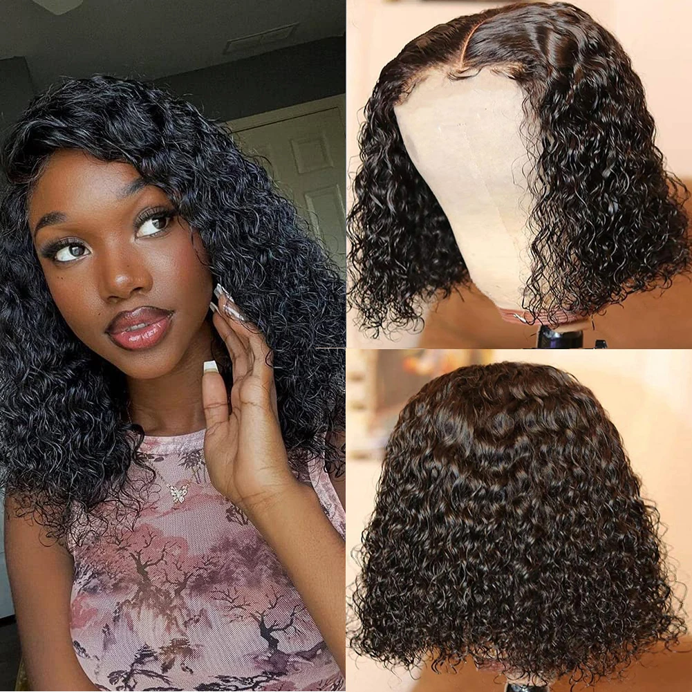 

AIMEYA Glueless Human Hair 13x4 13x6 HD Short Bob Lace Front Wig Deep Curly Wigs For Women Human Hair Perruque Cheveux Humain