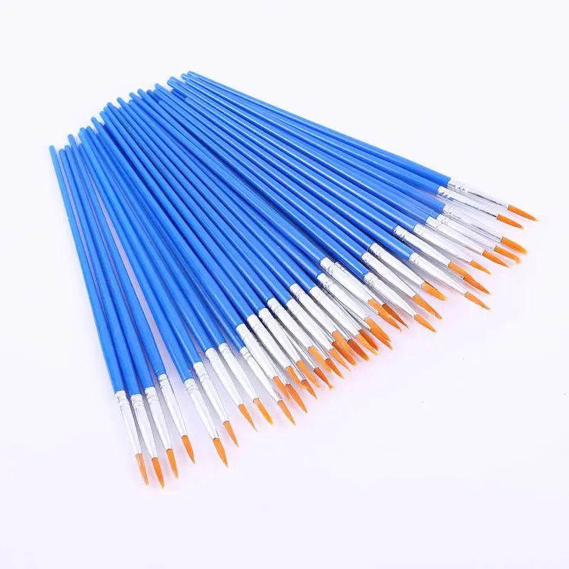 

10 pcs/set Flat Painting Brushes Art Craft Paint Brushes Nylon Hair Brushesfor Traditional Painting Oil Painting