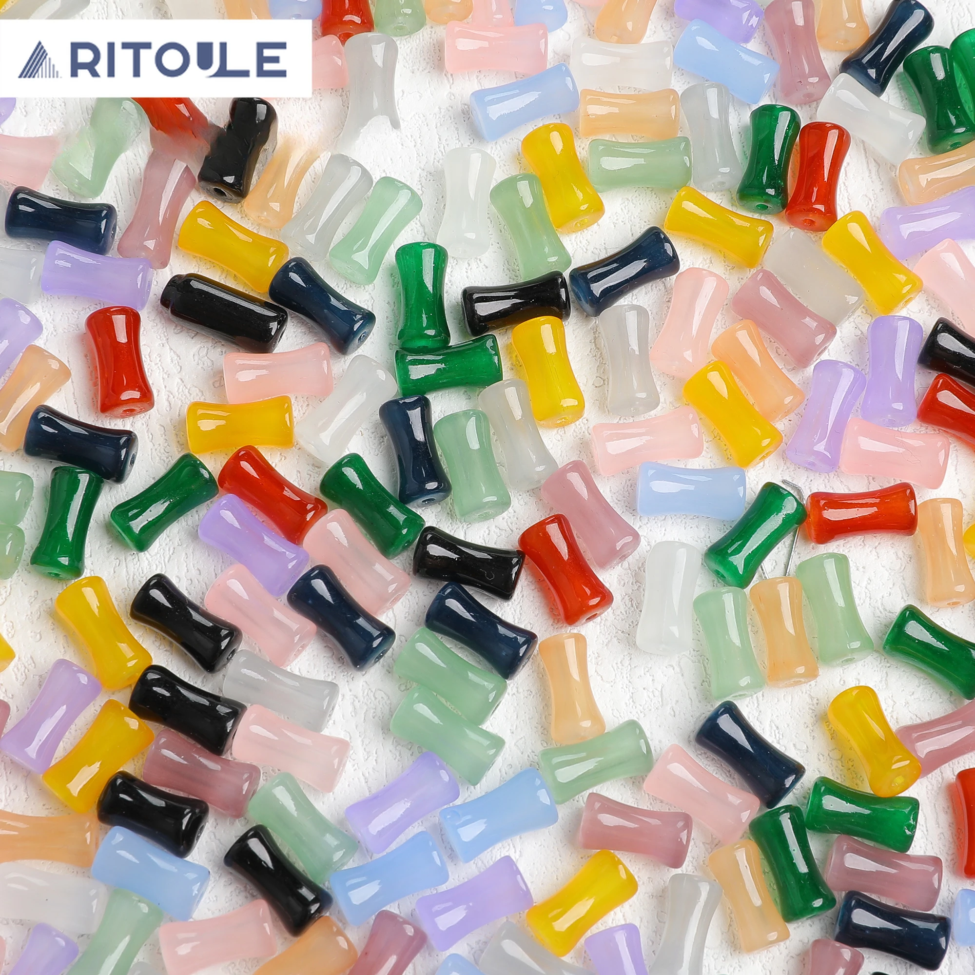 

50 имитация нефрита, изысканный бамбуковый шарнир, стекло, свободные аксессуары для украшения шпильки, браслеты, ожерелья, материалы для аксессуаров