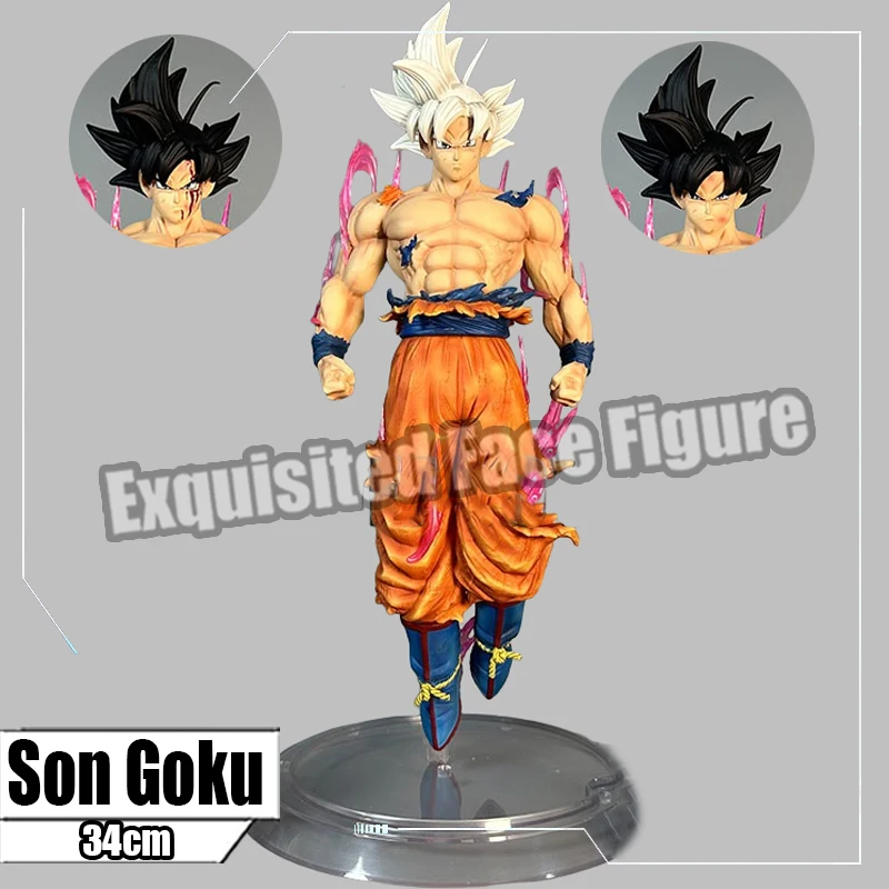 

34cm Dragon Ball Goku Ultra Instinct Figurine Migatte no Gokui Statue PVC Action Figure Collection Model Toy for Children Gifts