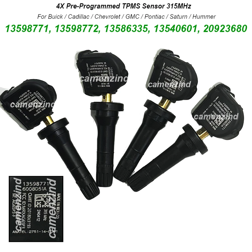 Фото 4 датчика TPMS 13598771 13598772 13586335 13540601 20923680 315 МГц для GMC Acadia Envoy Savana 1500 2500 3500 4500 Sierra №1