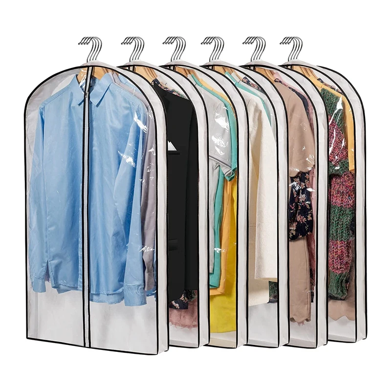 

Hanging Clothes Bag With 4 Inch Gusseted Garment Bag (Set Of 6) For Suit Bag For Closet Garment Bags Dress Covers