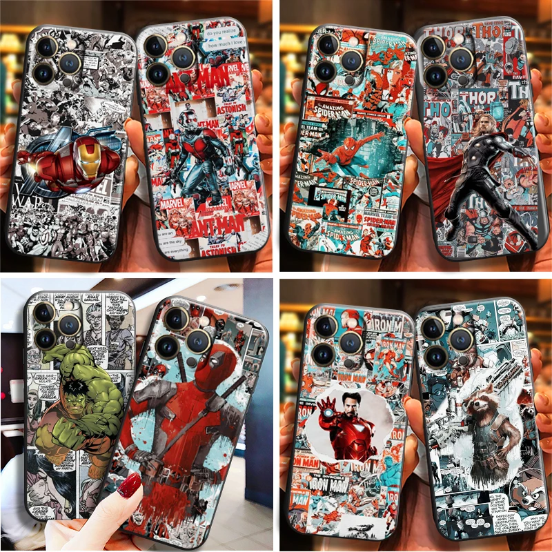

Marvel Avengers Phone Case For Apple iPhone 13 12 11 Pro Max 13 12 Mini X XR XS Max 5 5s 6 6S 7 8 Plus SE2020 Back