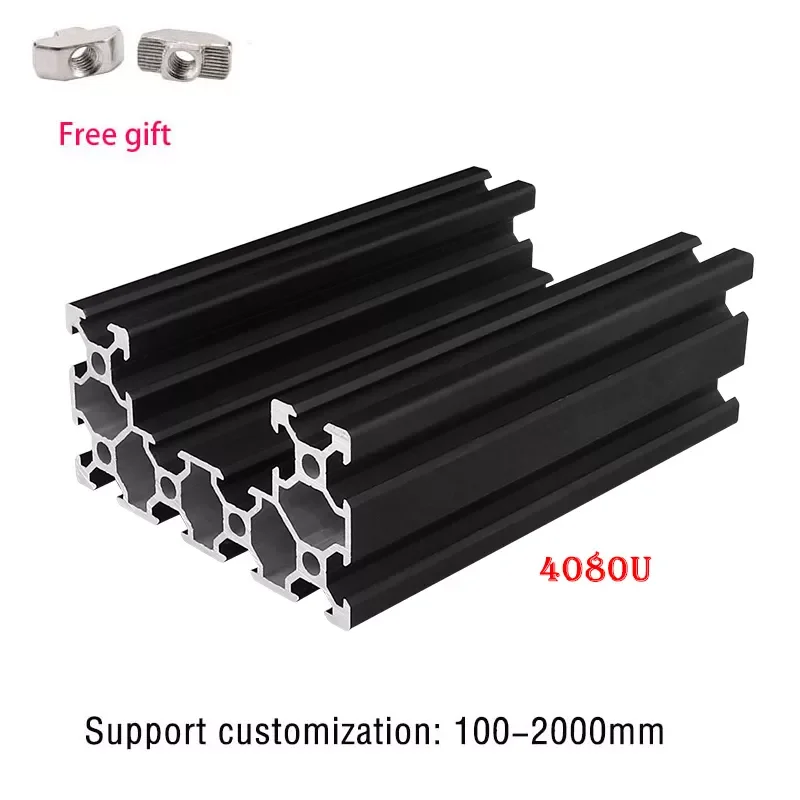 

2023NEW 1pcs Aluminum Profile 4080U V-Slot Extrusion Frame For Laser Engraving Machine Camera Slider Furnitur 100-1200mm CNC 3D