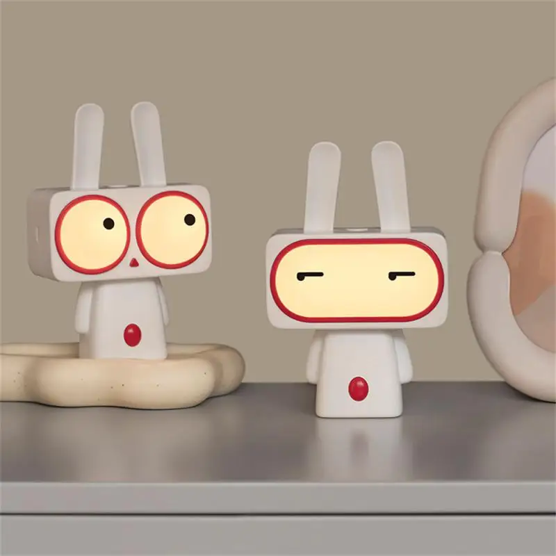 

Rabbit Night Light 10.6*6.8*16.1cm Atmosphere Cartoon Creative Alarm Clock Lighting Nightlight 1200mah Timing Gifts Rabbit 170g