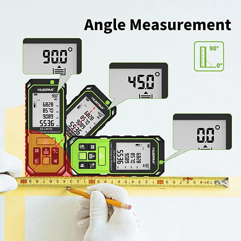 Новый дизайн Huepar Green Beam 100M Distance Meter S2-LM100 Light Small Size и Portavle Rangefingder