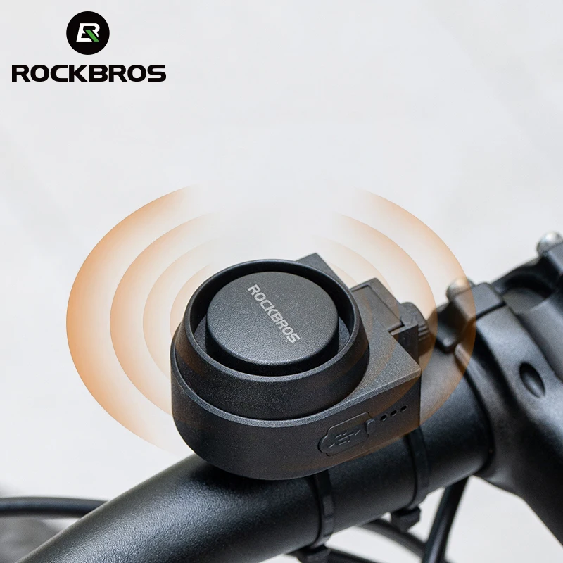 

ROCKBROS Bicycle Bell Type-C Rechargeable Anti Theft Electric Horn Remote Control IPX5 Bike Warning Alert Bicycle Accessories