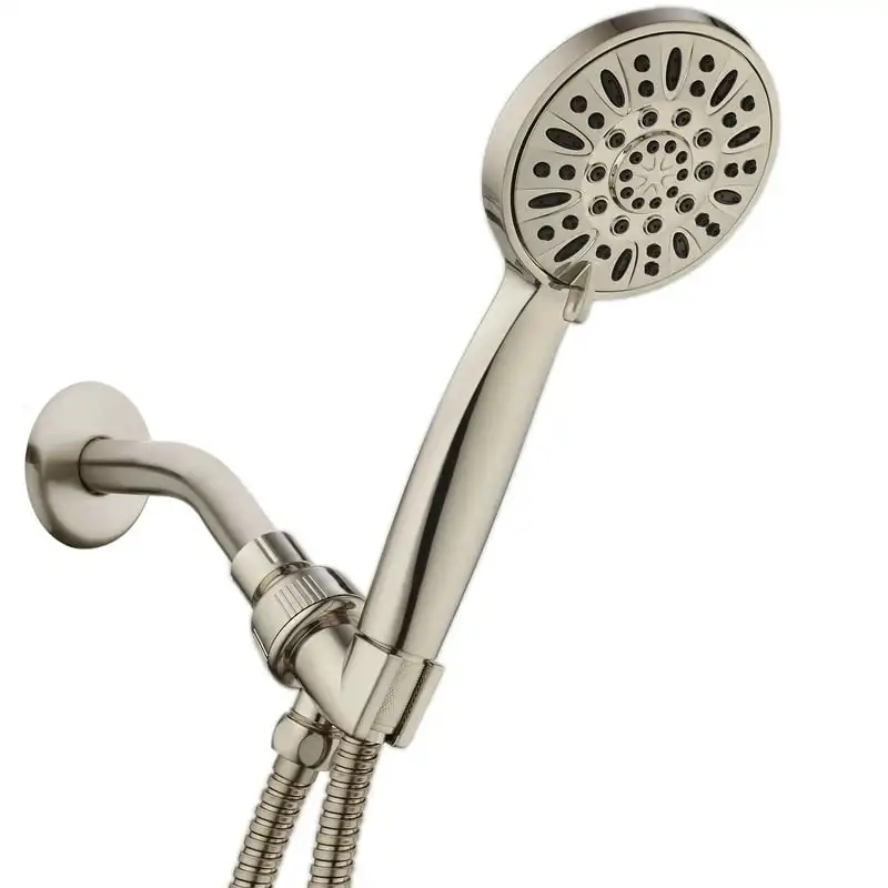 

Pressure 6 Luxury Handheld Shower with Stainless Steel Hose & Adjustable Bracket - Use As Overhead Showerhead Or Hand Shower /