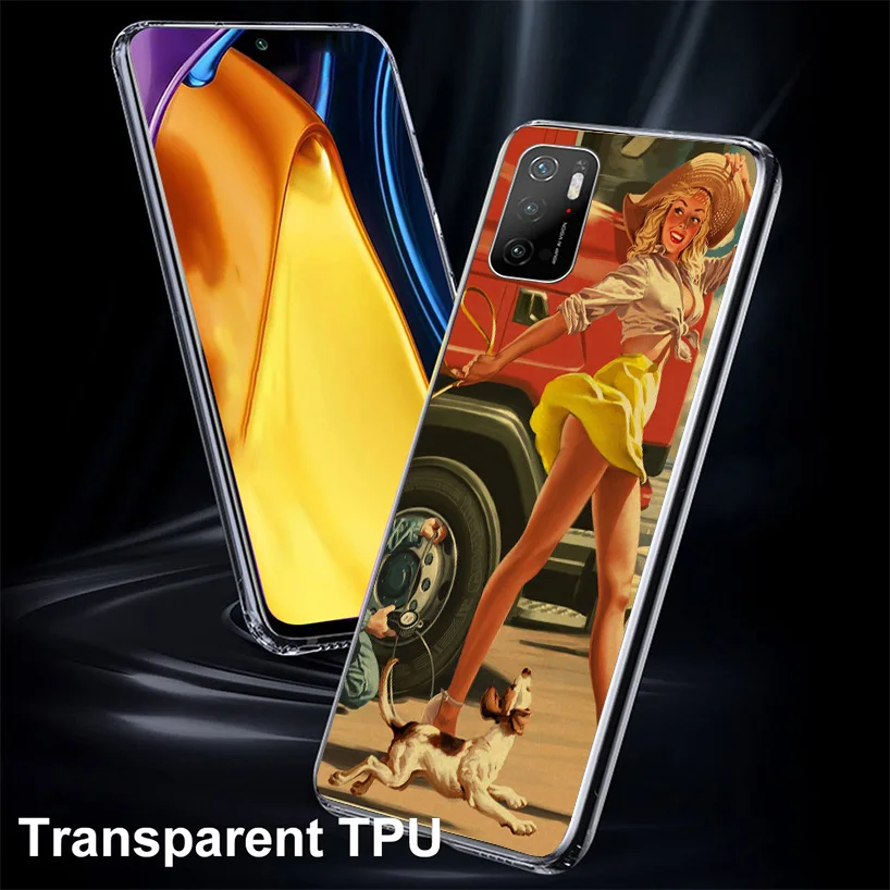 Сексуальный винтажный чехол для телефона Pin Up Girl Xiaomi Poco X6 X5 X4 X3 Nfc F6 F5 Pro F4 Gt F3 F2 F1 M5S M4