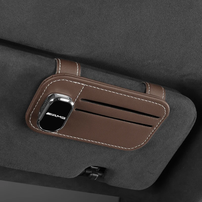 Кожаный автомобильный солнцезащитный козырек зажимы для очков держатель