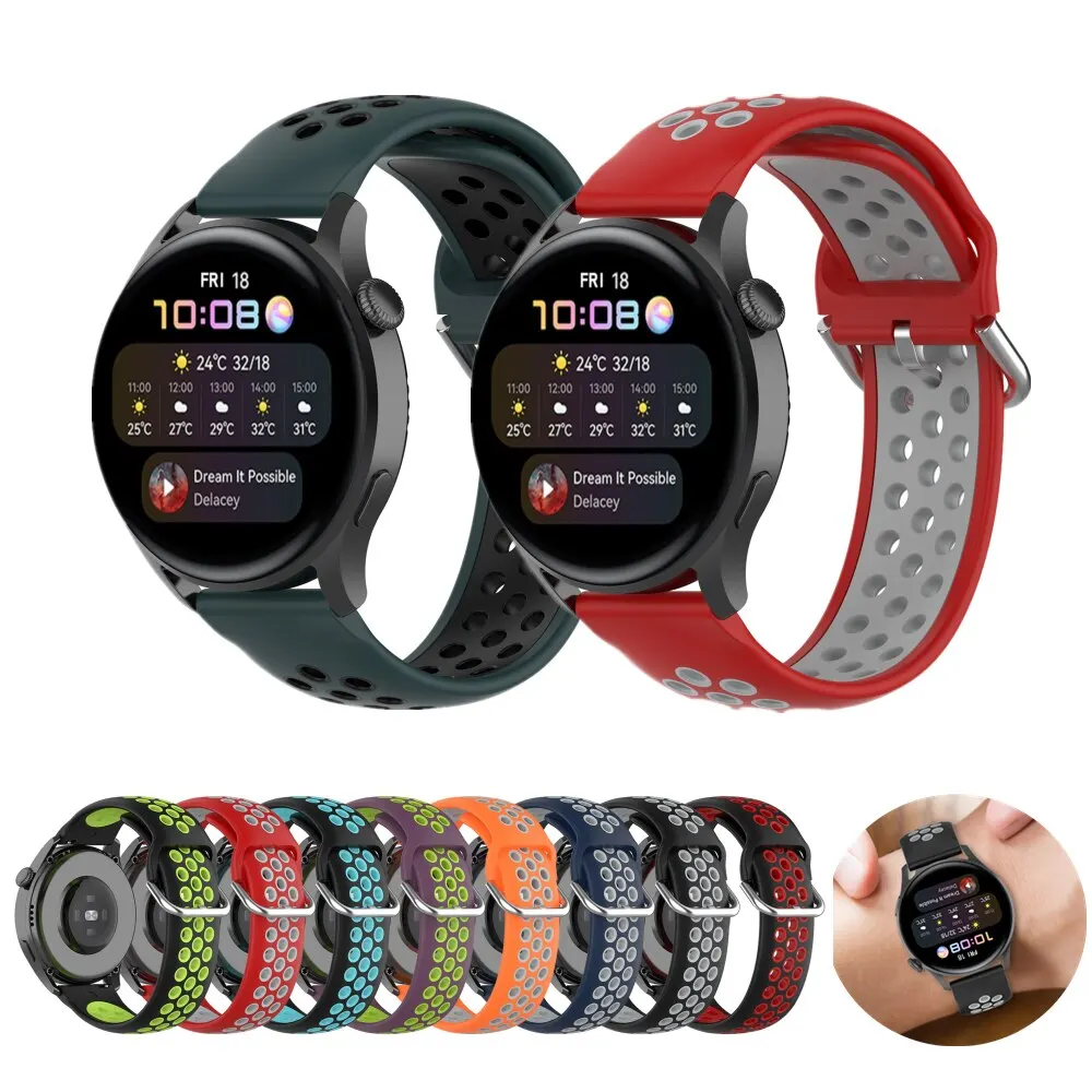 

Ремешок силиконовый для Huawei watch GT 2 3 PRO 42 мм 46 мм, сменный Браслет для наручных часов Huawei watch 3 Pro 48 мм, 20 мм 22 мм