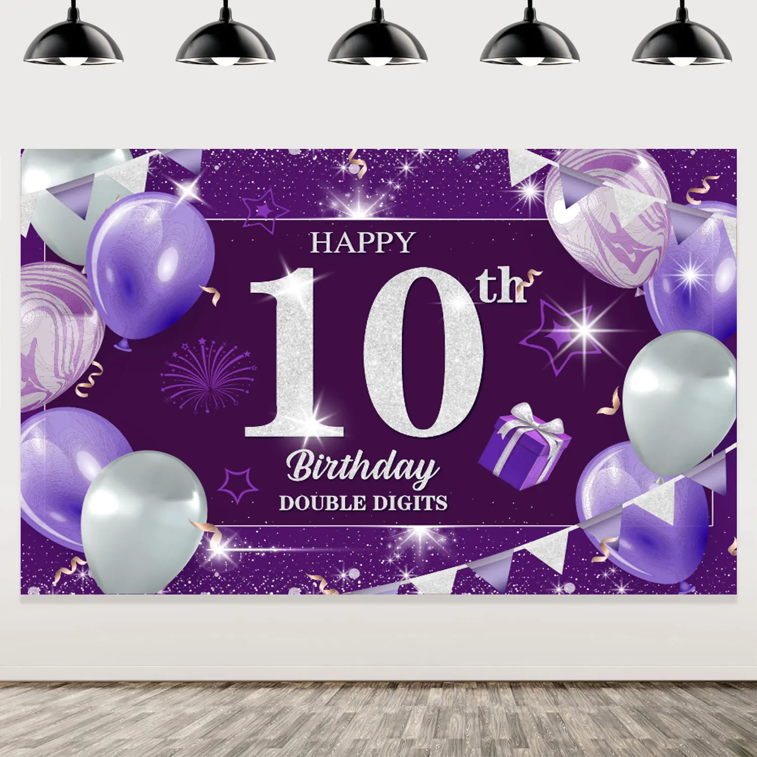 

Пурпурный фон для фотосъемки с 10-й и 13-й пятью днем рождения, декор для девочек, декор для фотосъемки, декор для вечеринки