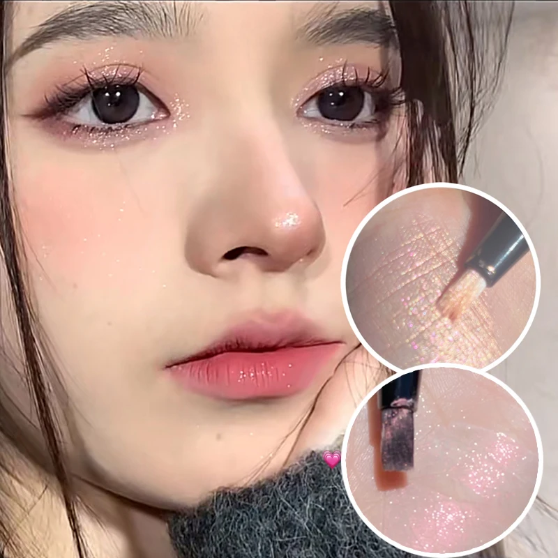 

Персиковый розовый жидкий карандаш для век, стоящий карандаш для шелкопряда, тени для век с блестками, стойкая блестящая подводка для глаз, ...