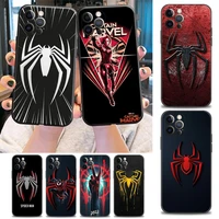 marvel phone case for iphone 11 12 13 pro max 7 8 se xr xs max 5 5s 6 6s plus silicone case cover anime spider man logo marvel