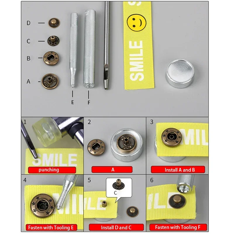 Штампы для кнопок ручной работы латунного комплекта застежек сверхмощная