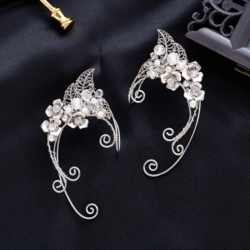 

Gothic Elf Earcuffs Non Piercing Cartilage Climber Ear Wrapped Stud Earrings