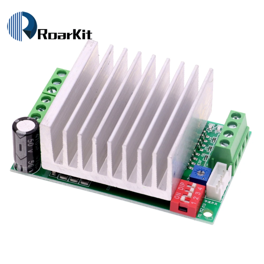 Фото Одноосевой TB6600 4.5A DC 10-45V Двухфазный гибридный драйвер шагового двигателя, плата контроллера TB6560 с защитой от короткого замыкания №1