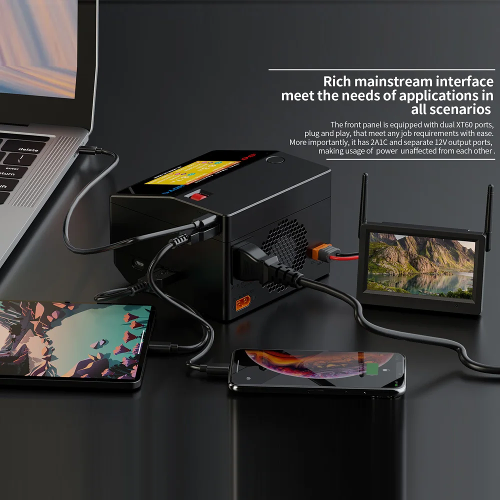 HOTA S6 AC400W DC650W 15A умное маленькое двухканальное зарядное устройство для