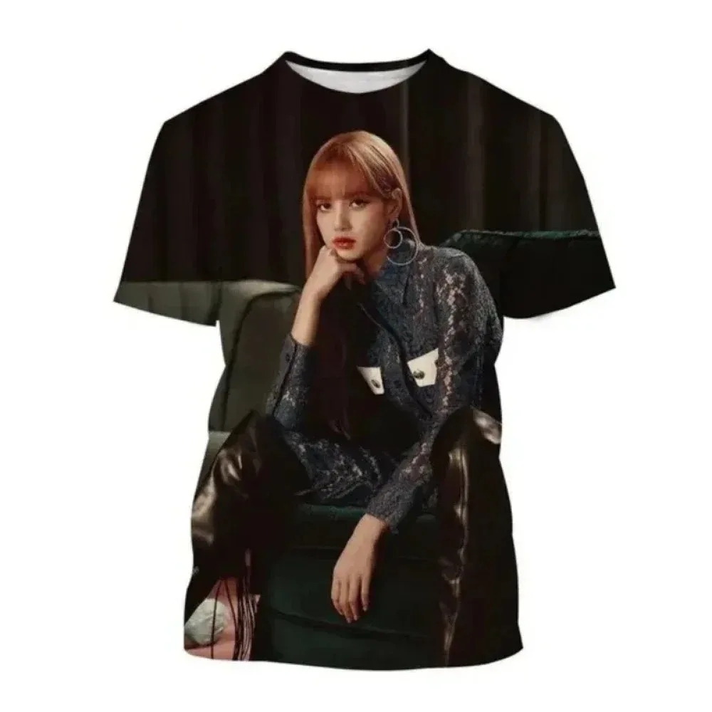 Мужская и женская модная футболка с 3D принтом LISA танцовщица поп-певица звезд