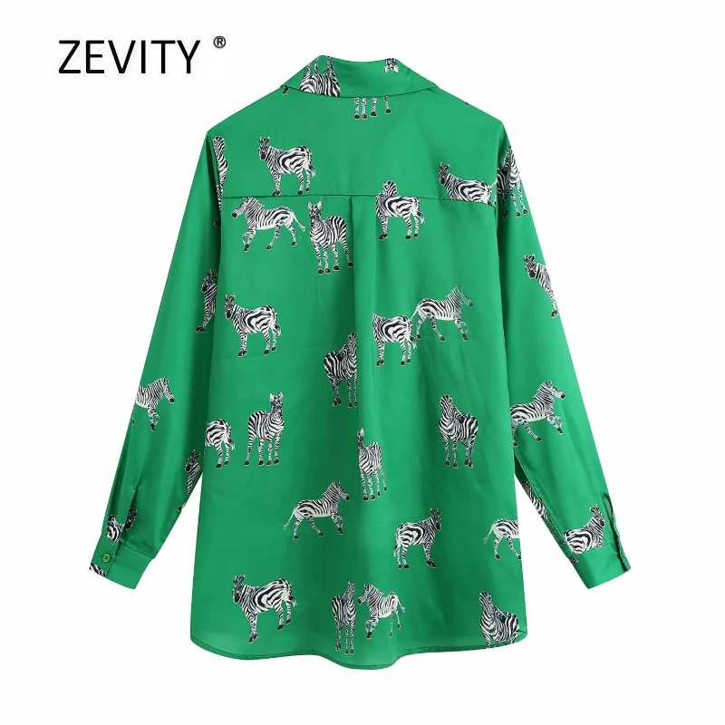 Женская модная Повседневная Блузка с животным принтом Офисная деловая рубашка