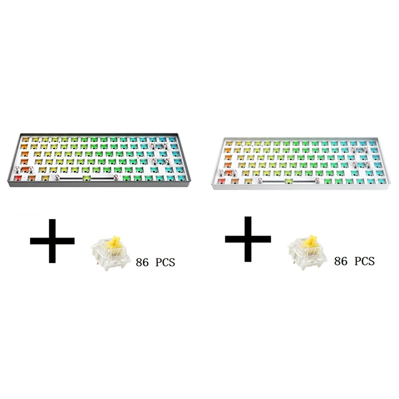 TESTER84 Gaming Mechanical Keyboard+Yellow Axis Kit Wired Hot-Swap Keyboard RGB Back Light Mechanical Keyboard