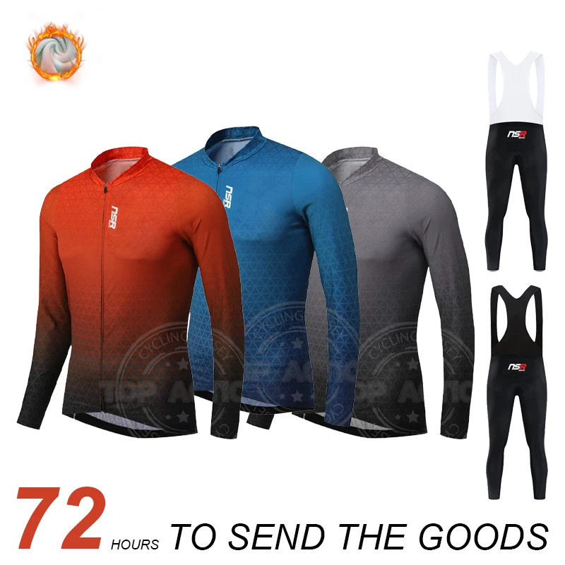 

Корейский NSR мужской зимний теплый флисовый комплект из Джерси для велоспорта гоночный велосипедный костюм горный велосипед одежда для вел...