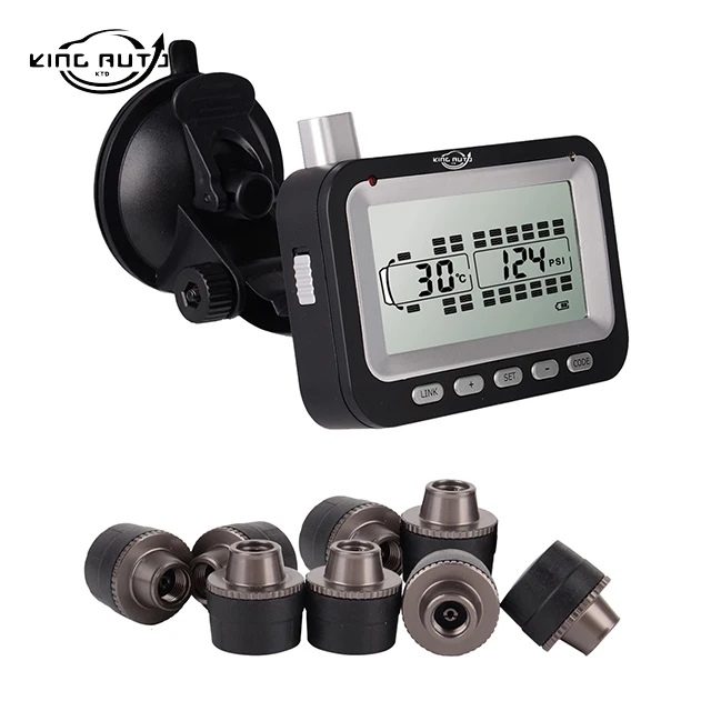 

Kingauto KTD-3000 Tire Pressure Monitoring System TPMS (8) Sensors for Truck and Double Axle Trailer, Or RV, Including Repeater