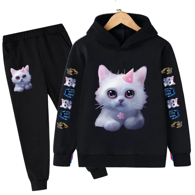 

2022 New Boys Girls Cat Clothes Sets Winter And Autumn Sweatshirts+Trousers 2Pcs/Outfits Children's Cotton Casual Costumes Suits