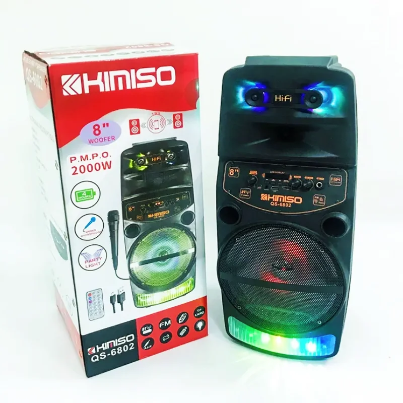 KIMISO QS-6802 8-дюймовые уличные портативные колонки Караоке DJ акустическая система со