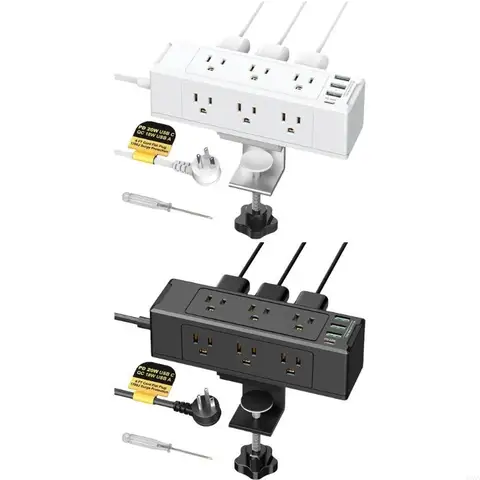 Зарядные станции для настольных компьютеров с 6 розетками 4 USB Desk Power Socket Съемные зажимы розетка