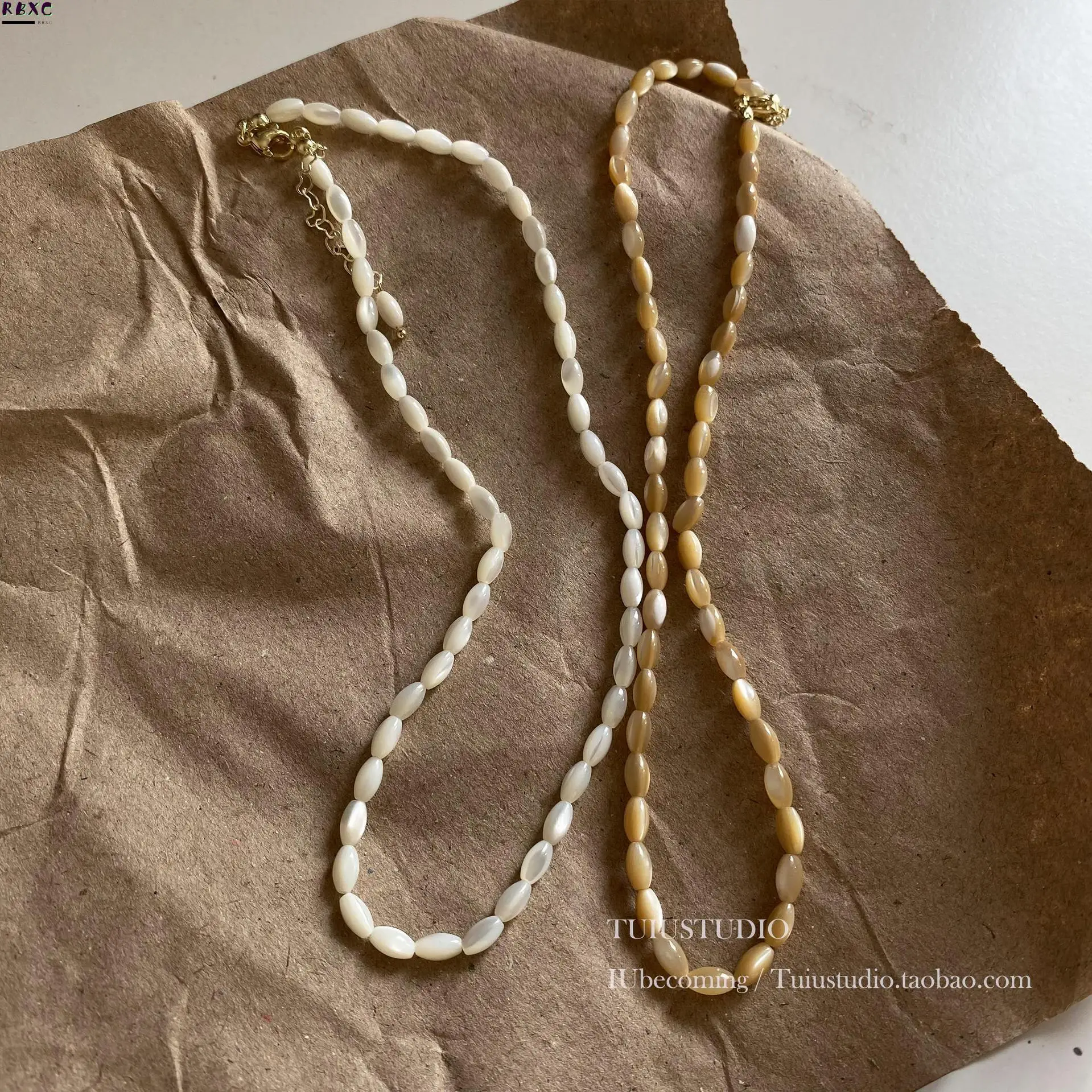 

Korean Geometric Oval Handmade Beaded Necklace, a Sense of Minority Design, Commuting, Simple and Irregular Neck Chain, Fashion