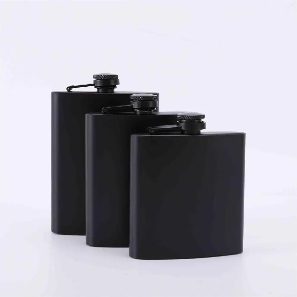 6oz/7oz/8oz Hip Flask Leakproof Stainless Steel Flagon Wine Pot Flask for Liquor Convenient Matte Black Pocket Whiskey Flask