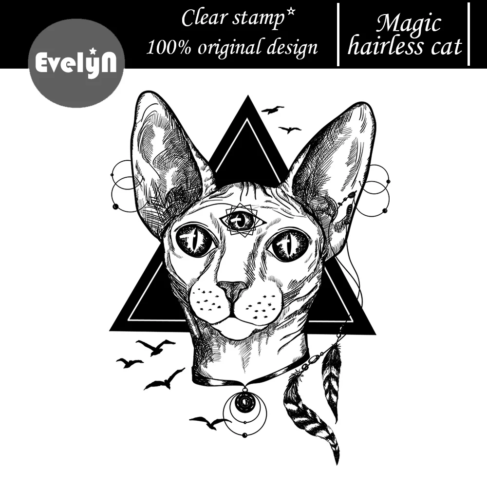 Безволосая кошка креативные силиконовые прозрачные штампы/печать для ручной