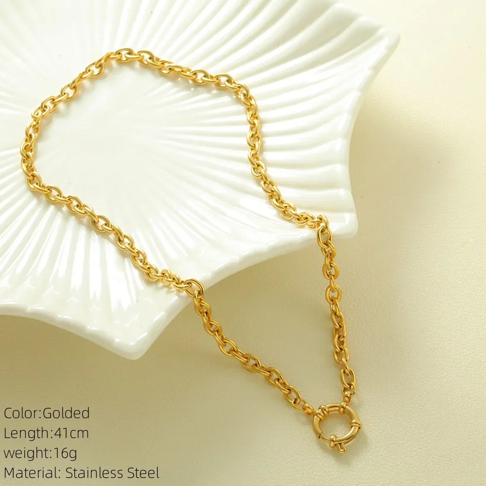 Позолоченное женское колье из нержавеющей стали OT-цепочка DIY Ocean Series кулон в виде
