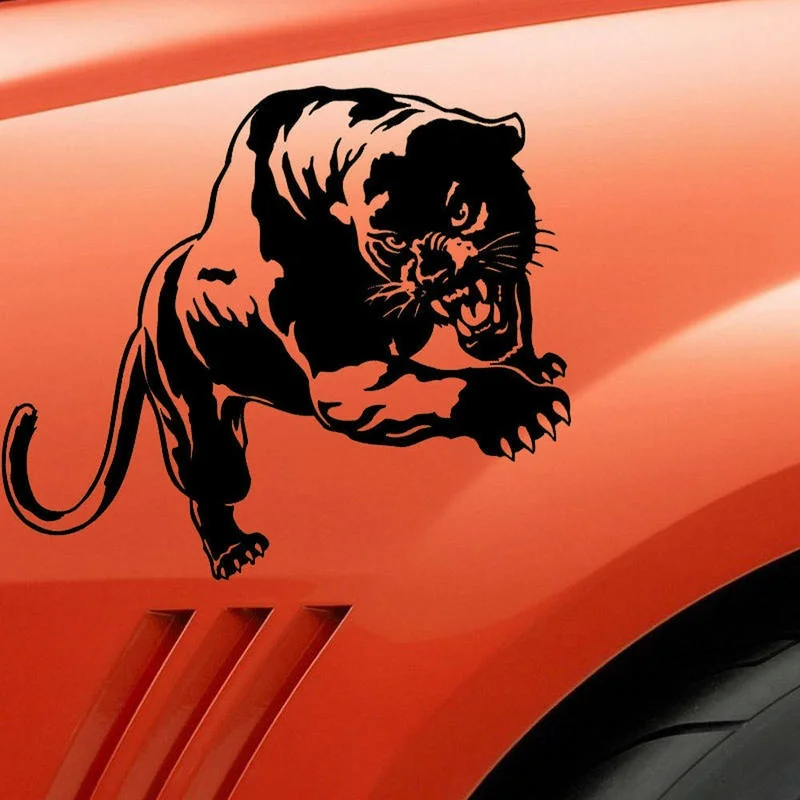 Светоотражающая наклейка на автомобиль Пантеры черно-белая мотоциклетная