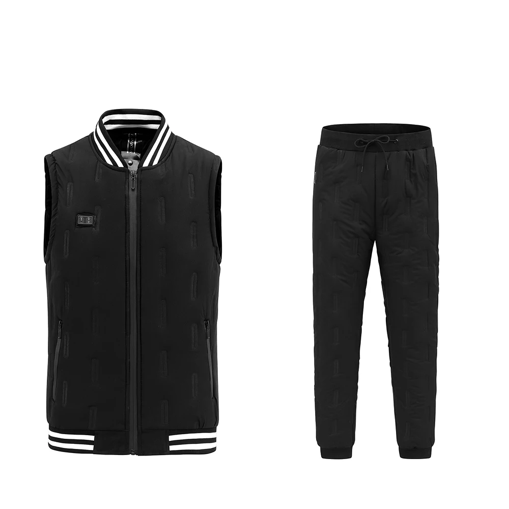 

New intelligent heating warm vest suit for men women intelligent temperature control electric velvet vest&trousers