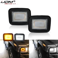 2pcs switchback amber yellow led front turn signals lamp for 2005 2009 hummer h2 sut xenon white led as daytime running lights