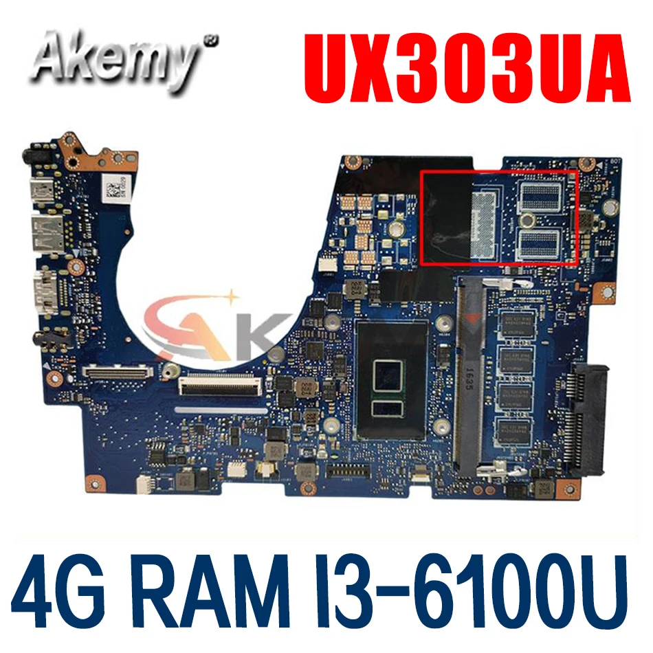 

UX303UA Motherboard For ASUS UX303UB UX303U UX303UA Laptop Motherboard Original Notebook 4G RAM I3-6100U CPU 100% Test