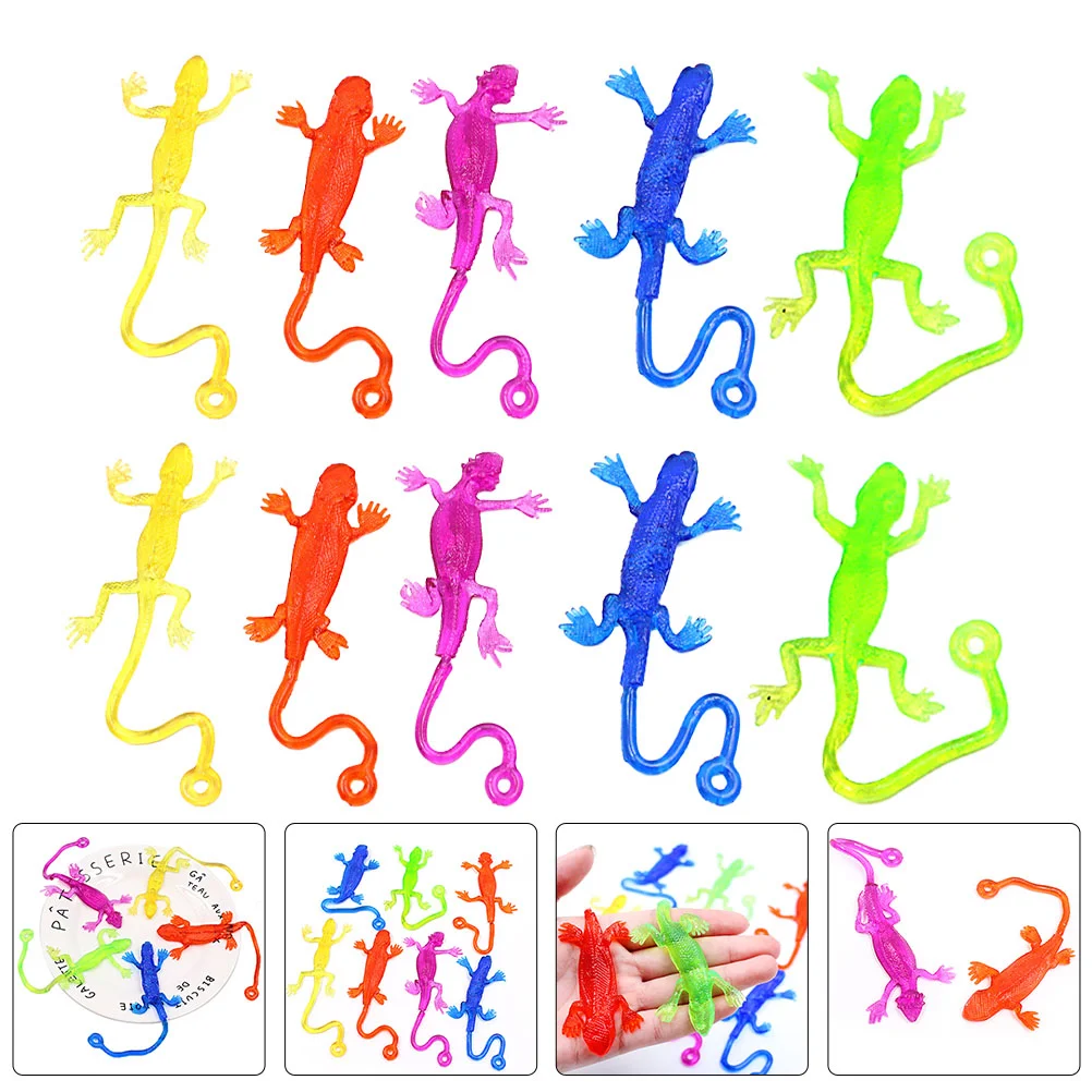 

15pcs Interesting Stretchy Lizards Toy Children Stretchable Plaything Kids Sticky Toy