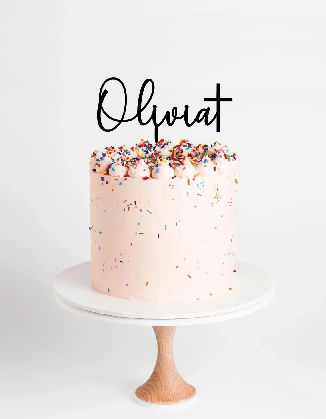 

Персонализированный Топпер для торта крестины | Название с перекрестным тортом | Топпер для крестины с именем