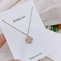 s925 sterling silver cherry blossom pendant necklace it is designed it is a high grade and beautiful flower set chain