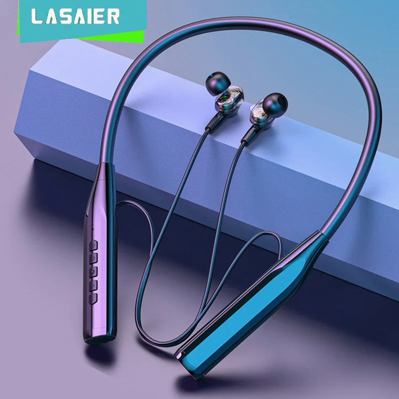 

Lasaier Neckband Earphone Bluetooth 5.2 Magnetic Adsorption Wireless Headphone Hanging Neck In-Ear Hifi Music Game Sports Earbud